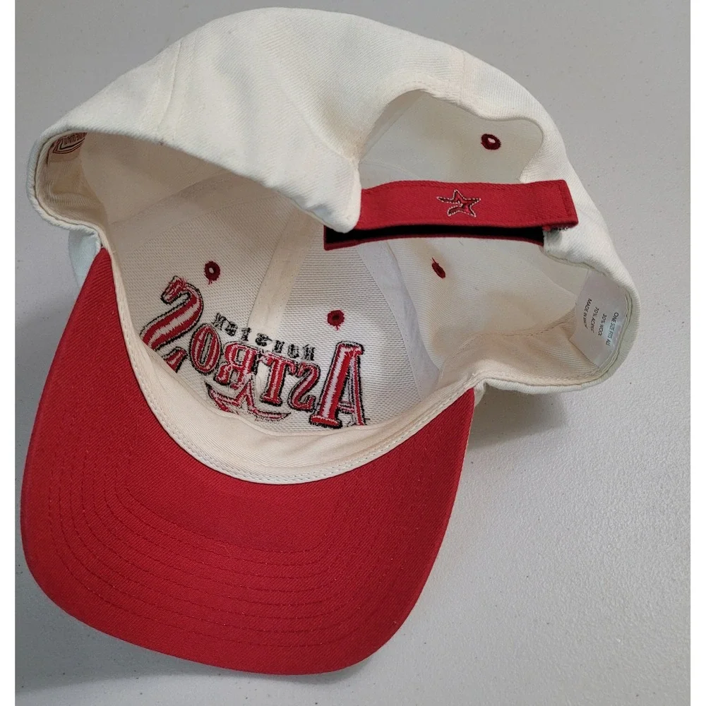 Houston Astros Baseball Cap Mens OSFA Cream Red Wool Blend Embroidered Hat